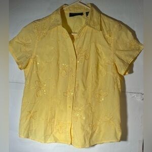 LEMON GRASS STUDIO BEAUTIFUL FLORAL PRINT BLOUSE SIZE LARGE